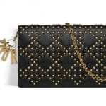 Dior Black Studded Lady Dior Wallet on Chain Bag