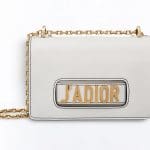 Dior White J'adior Flap Bag with Chain