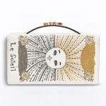 Dior White The Sun Card Embroidered Tarot Pouch Bag