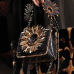 Fendi Black Python with Floral Appliques Mini Flap Bag - Fall 2017