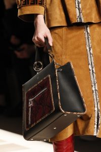 Fendi Black/Red Leather and Python Top Handle Bag - Fall 2017