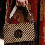 Fendi Brown Striped and Zucca Pattern Flap Bag - Fall 2017