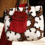 Fendi Brown/Shearling Floral Tote and Red Tasseled Flap Bags - Fall 2017