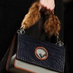 Fendi Gray/Blue Leather and Crocodile Flap Bag - Fall 2017