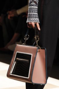 Fendi Pink/Black Leather:Crocodile Top Handle Bag - Fall 2017