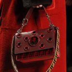 Fendi Red with Grommets and Zucca Pattern Flap Bag - Fall 2017