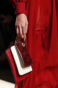 Fendi Red/White Leather and Python Triple Clutch Bags - Fall 2017