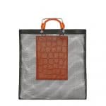 Givenchy Orange Crocodile Embossed in Oxblood Red Mesh Shopping Bag