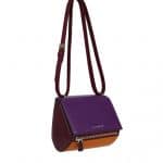 Givenchy Oxblood Red/Purple/Orange Tricolor Mini Pandora Box Bag