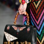 Gucci Black Butterfly Embellished and Printed Bamboo Top Handle Bag 2 - Fall 2017