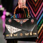 Gucci Black Butterfly Embellished and Printed Bamboo Top Handle Bag - Fall 2017
