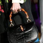 Gucci Black Crocodile Bamboo Top Handle Bag - Fall 2017