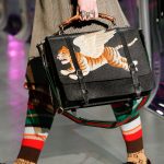 Gucci Black Tiger Print Bamboo Satchel Bag - Fall 2017