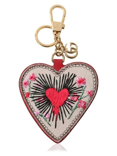 Gucci Embroidered Heart GG Supreme Key Holder