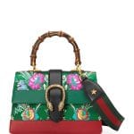 Gucci Green Multicolor Floral Jacquard Medium Dionysus Top Handle Bag