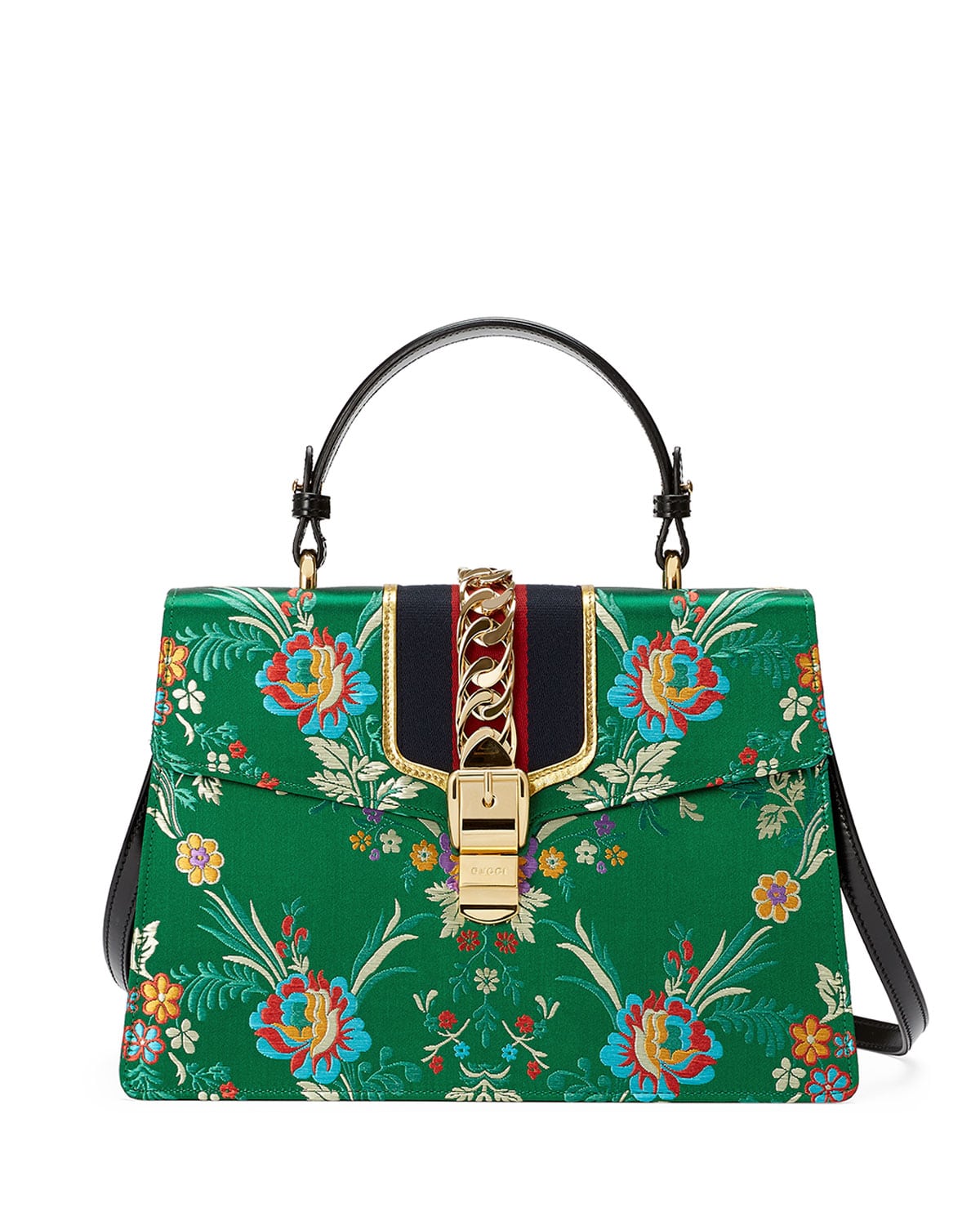 gucci green floral bag