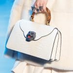 Gucci White Crocodile Bamboo Top Handle Bag 2 - Fall 2017