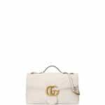 Gucci White Maxi GG Marmont Flap Bag