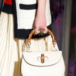 Gucci White Ostrich Bamboo Top Handle Bag - Fall 2017