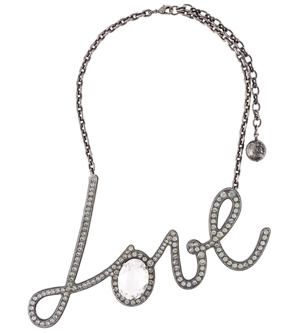 Lanvin Embossed Love Necklace