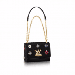 Louis Vuitton Black Epi Twist MM Mechanical Flowers Bag