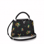 Louis Vuitton Black Multicolor Flower Print Capucines PM Bag