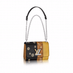 Louis Vuitton Black/Gold Smooth Cowhide and Monogram Reverse Twist MM Bag