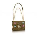 Louis Vuitton Khaki Epi Twist MM Mechanical Flowers Bag