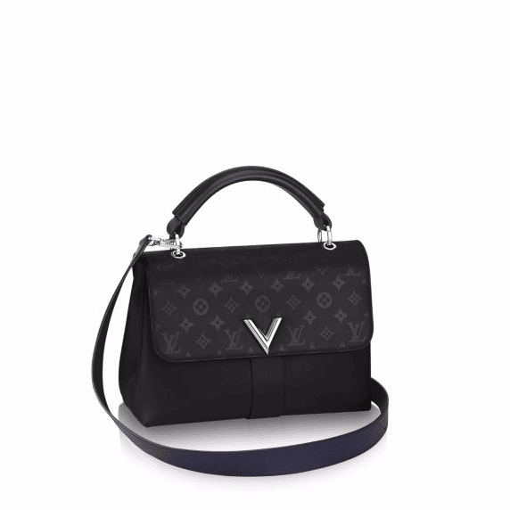 Louis Vuitton Very One Handle Monogram Leather Shoulder Bag Black