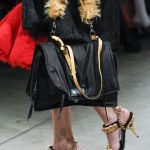 Prada Black with Beige Fur Handle Satchel Bag - Fall 2017