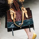 Prada Black/Brown/Blue Leather/Suede/Python Satchel Bag - Fall 2017