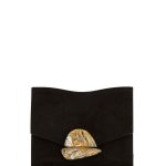 Proenza Schouler Black Suede Small Curl Clutch Bag