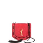 Saint Laurent Red Suede Medium Fetish Satchel Bag