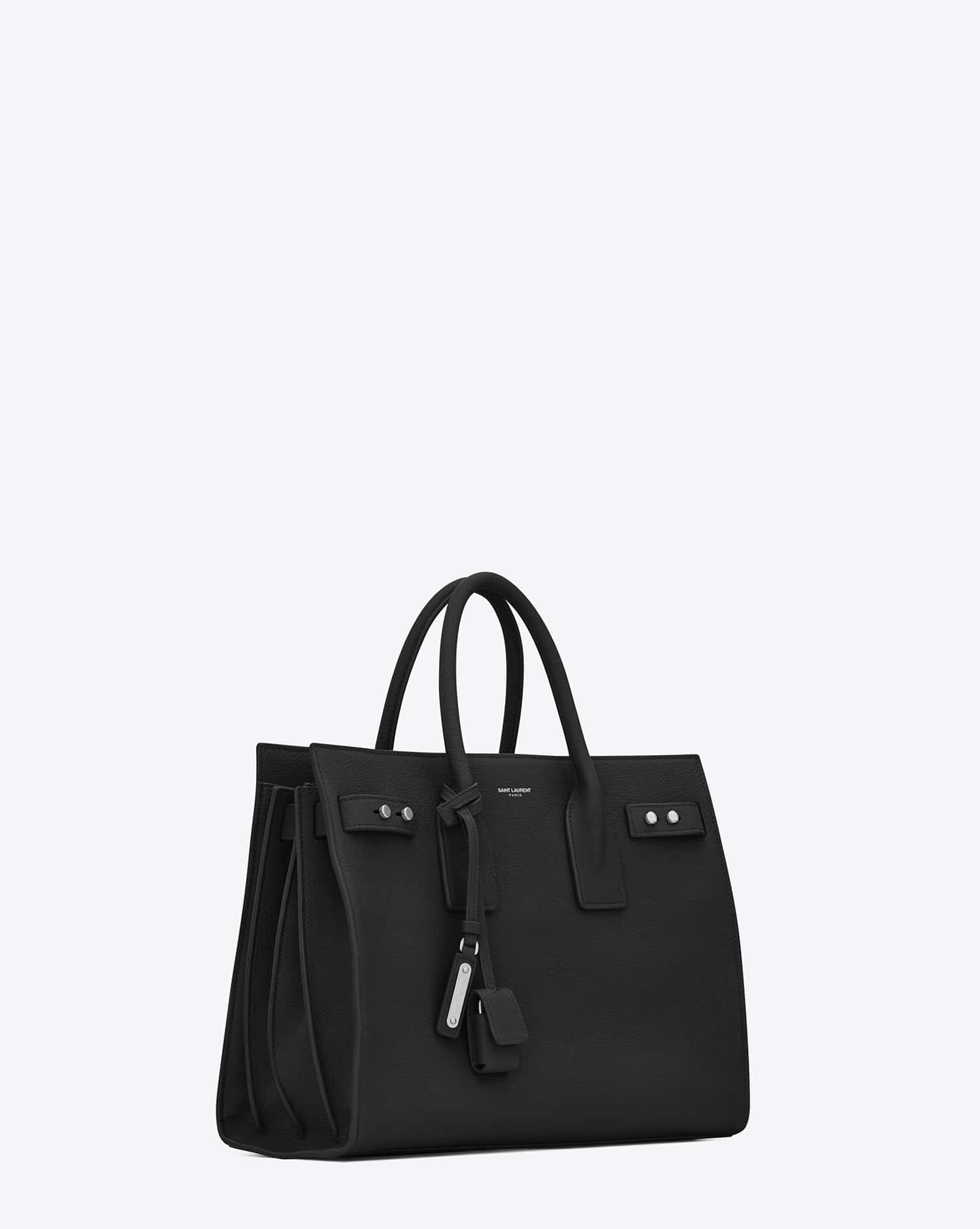 Sac De Jour Nano Croc Effect Leather Tote Bag in Black - Saint Laurent