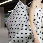 Balenciaga White/Black Polkadot Bazar Shopper XL Bag - Fall 2017