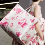 Balenciaga White/Pink Floral Bazar Shopper XL Bag - Fall 2017