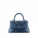 Chanel Blue Python Mini Coco Handle Bag