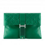 Chanel Dark Green Grip Bag Clutch Bag