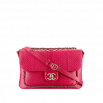 Chanel Fuchsia Python CC Unchained Flap Bag