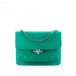 Chanel Green Grained Calfskin Large Flap Bag