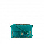 Chanel Green Python CC Unchained Mini Flap Bag