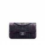 Chanel Silver/Pink Python Medium Classic Flap Bag