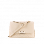 Chanel White Grained Calfskin Small Flap Bag