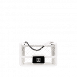 Chanel White Transparent Toile/Lambskin Beauty Lock Flap Bag