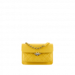 Chanel Yellow Grained Calfskin Medium Flap Bag