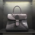 Delvaux Gray Alligator Brillant Bag