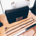 Dior Black Flap Bag with Slot Handclasp 3