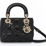 Dior Black Mini Supple Lady Dior Bag