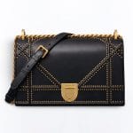 Dior Black Studded Diorama Flap Bag