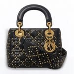 Dior Black Studded Mini Supple Lady Dior Bag